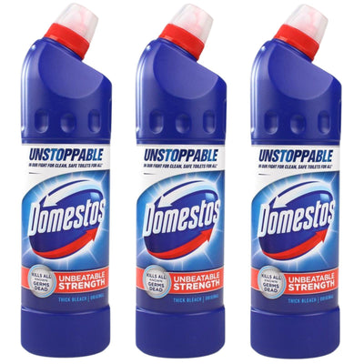 3x Domestos 750ml Thick Bleach Extended Power Citrus Fresh Kills All Known Germs Dead