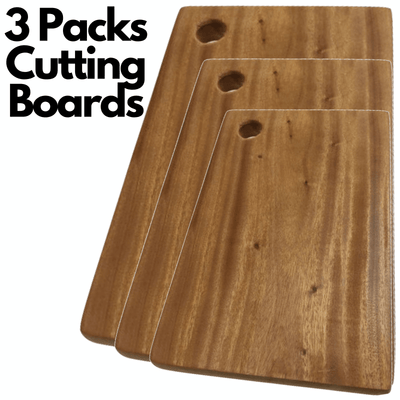 3x Hard Wood Hygienic Cutting Wooden Chopping Board Natural Kitchen Block Payday Deals