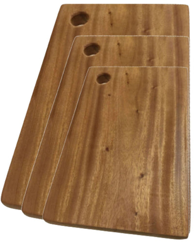 3x Hard Wood Hygienic Cutting Wooden Chopping Board Natural Kitchen Block