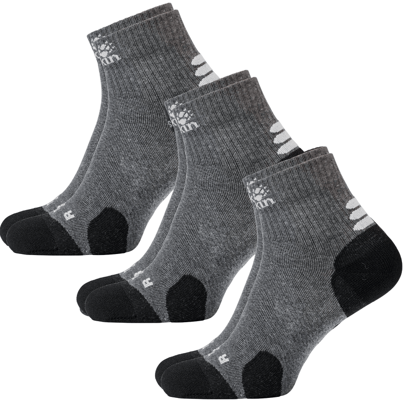 3x Jack Wolfskin Ankle Socks Travel Organic Cotton Mid Cut Hiking Trekking Payday Deals