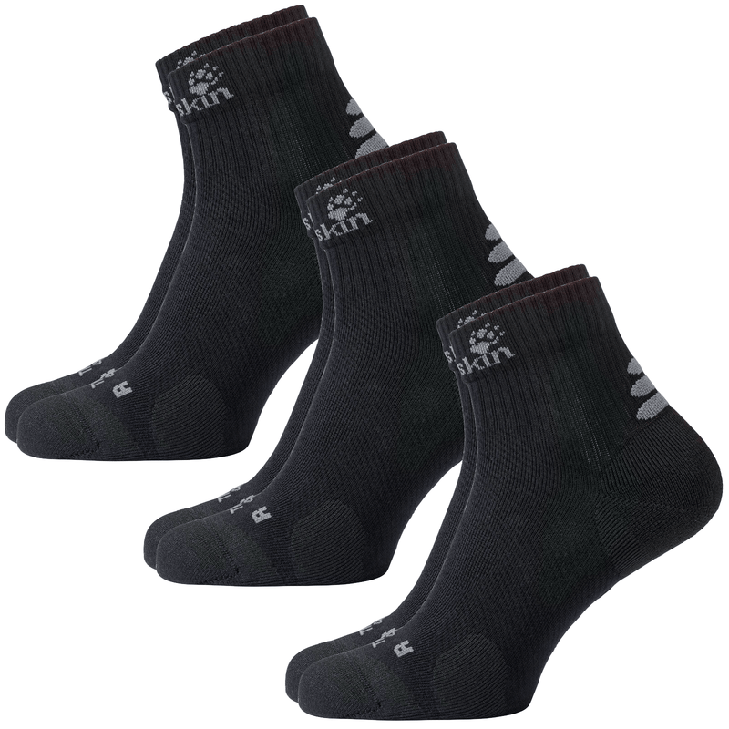 3x Jack Wolfskin Ankle Socks Travel Organic Cotton Mid Cut Hiking Trekking Payday Deals