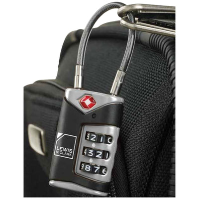 3x Lewis N. Clark TSA Approved Easy Set Combination Luggage Lock w Steel Cable Payday Deals