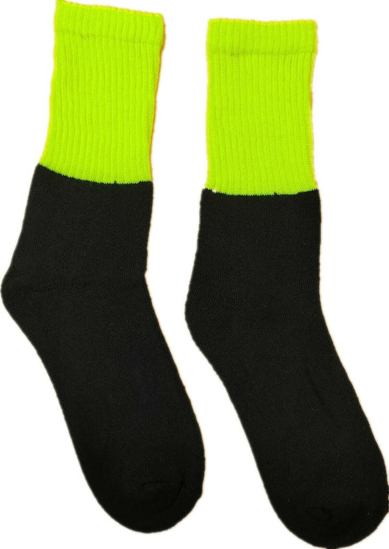 3x Pairs HI VIS SOCKS Workwear Work Safety Tradie High Visibility Fluro - Yellow Payday Deals