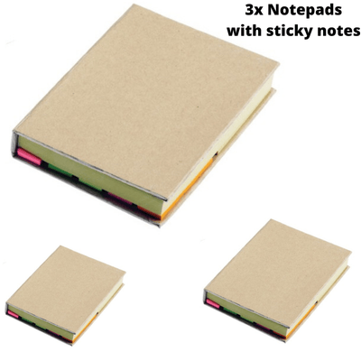 3x Post It Notebook Journal Sketchbook Pad Notepad Note Book - Beige Payday Deals