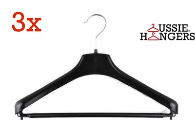 3x Suit Hangers Heavy Duty 460mm Commercial Jacket Pants Clothing Coat R50L Payday Deals