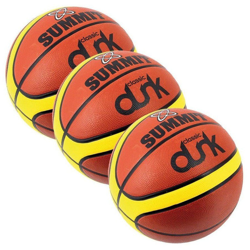 3x Summit Classic Dunk Basketball Indoor Outdoor Sport Game Rubber Ball Size 6 Payday Deals