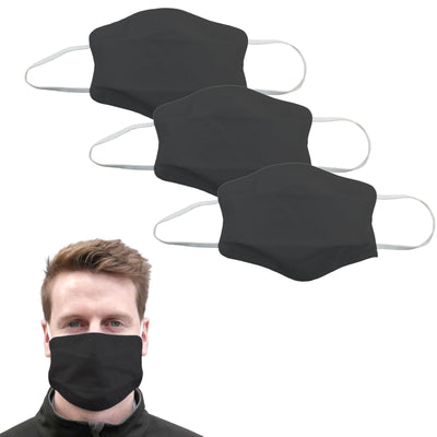 3x Tigerplast Fabric Face Mask Washable Reusable Mask Protect Anti-Microbial Mouth Cover - Black Payday Deals