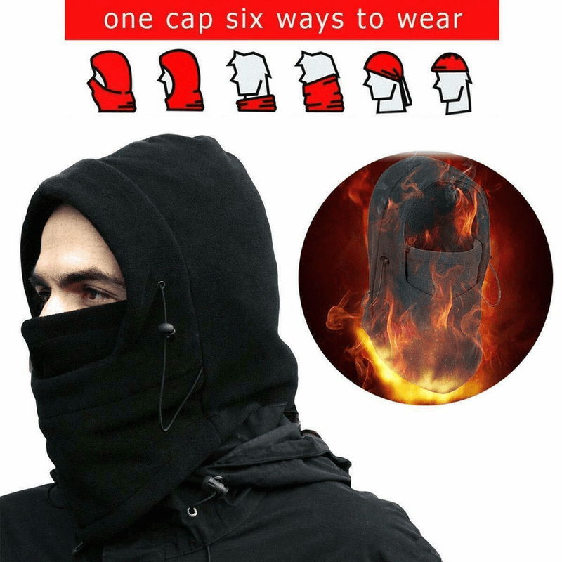 3x Windproof Thermal Fleece Balaclava Beanie Hat Full Face Mask Ski - Black Payday Deals