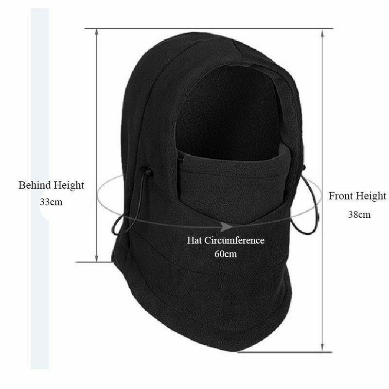 3x Windproof Thermal Fleece Balaclava Beanie Hat Full Face Mask Ski - Black Payday Deals