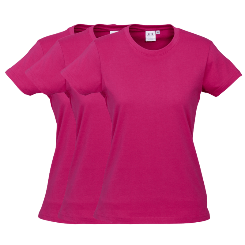 3x Womens Plain Ladies T SHIRT 100% COTTON Basic Tee Casual Top Size 6-24 BULK Payday Deals