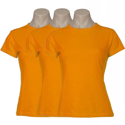 3x Womens Plain Ladies T SHIRT 100% COTTON Basic Tee Casual Top Size 6-24 BULK Payday Deals