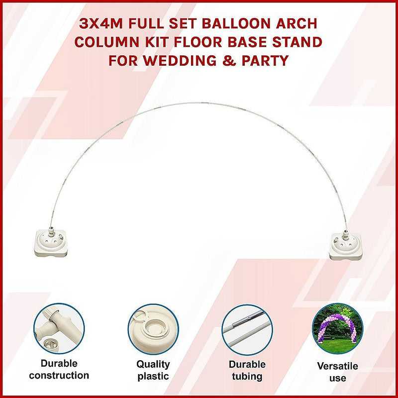 3x4m Full Set Balloon Arch Column Kit Floor Base Stand For Wedding & Party Payday Deals