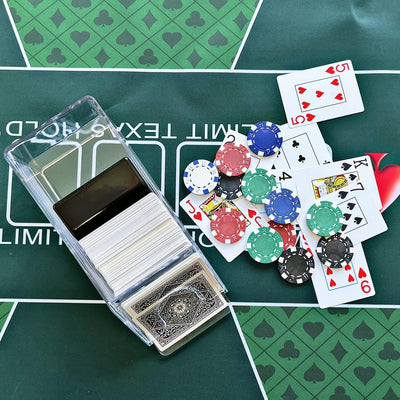 4-Deck Poker Dealer Acrylic Blackjack Card Dealing Shoe Playing Shuffler - Clear Payday Deals