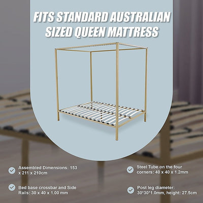 4 Four Poster Queen Bed Frame Payday Deals