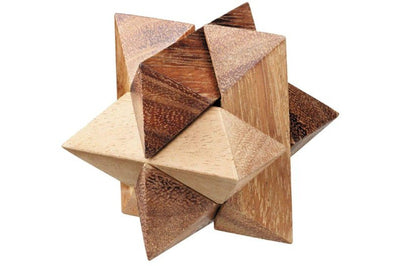 4 individual brainteaser wooden puzzles in a gift wooden box Payday Deals