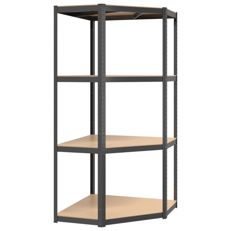 4-Layer Corner Shelf Anthracite Steel and Engineered Wood Payday Deals