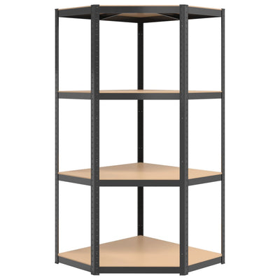 4-Layer Corner Shelf Anthracite Steel and Engineered Wood Payday Deals