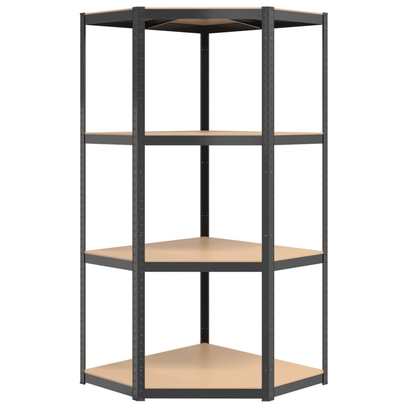 4-Layer Corner Shelf Anthracite Steel and Engineered Wood Payday Deals