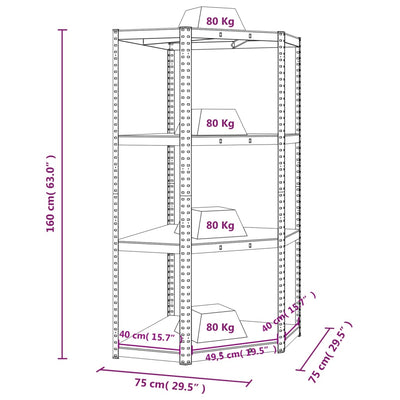 4-Layer Corner Shelf Anthracite Steel and Engineered Wood Payday Deals