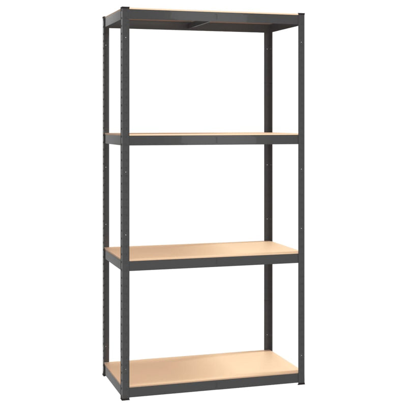 4-Layer Shelves 3 pcs Anthracite Steel&Engineered Wood Payday Deals