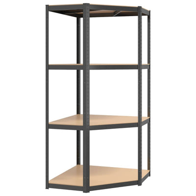4-Layer Shelves 3 pcs Anthracite Steel&Engineered Wood Payday Deals