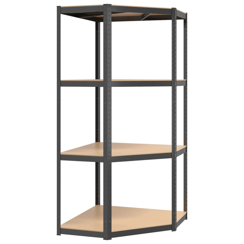 4-Layer Shelves 3 pcs Anthracite Steel&Engineered Wood Payday Deals