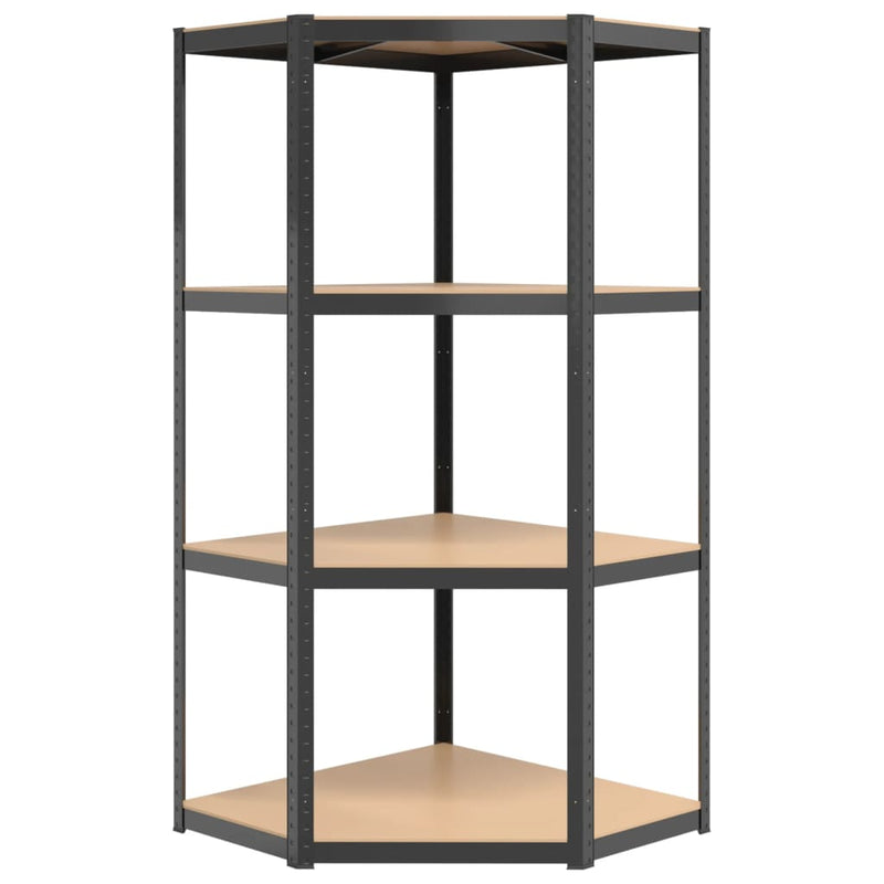 4-Layer Shelves 3 pcs Anthracite Steel&Engineered Wood Payday Deals