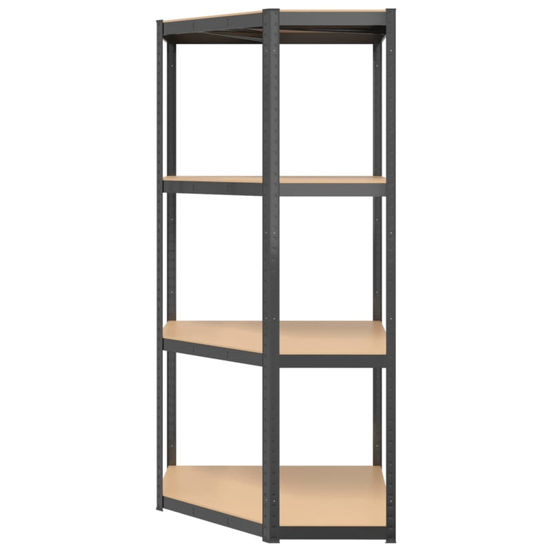 4-Layer Shelves 3 pcs Anthracite Steel&Engineered Wood Payday Deals