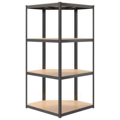 4-Layer Shelves 3 pcs Anthracite Steel&Engineered Wood Payday Deals