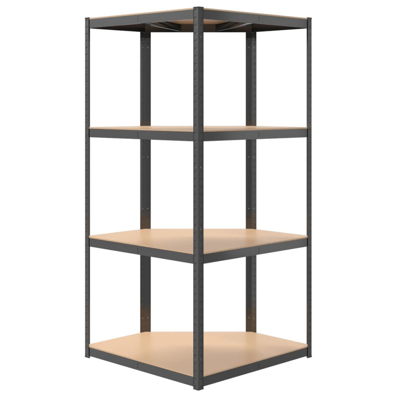 4-Layer Shelves 3 pcs Anthracite Steel&Engineered Wood Payday Deals