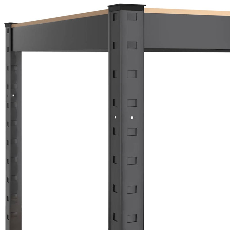 4-Layer Shelves 3 pcs Anthracite Steel&Engineered Wood Payday Deals