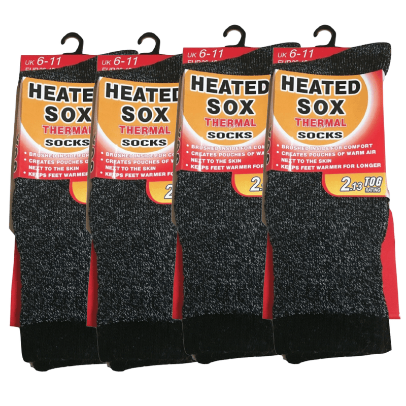 4 Pairs Mens THERMAL HEATED SOCKS Warm Winter Comfort Mens Work Sox Ski BULK Payday Deals