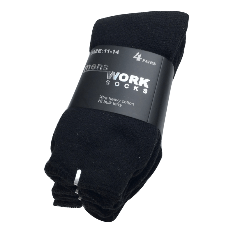 4 Pairs THICK WORK SOCKS Terry Cotton Extra Heavy Duty Outdoor Warm Mens Crew Payday Deals