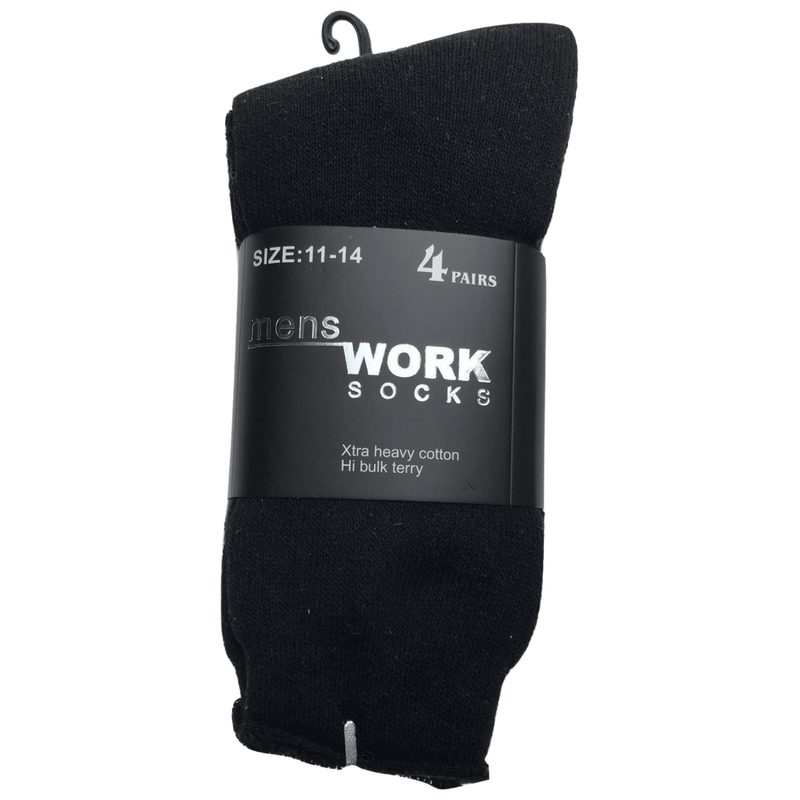 4 Pairs THICK WORK SOCKS Terry Cotton Extra Heavy Duty Outdoor Warm Mens Crew Payday Deals