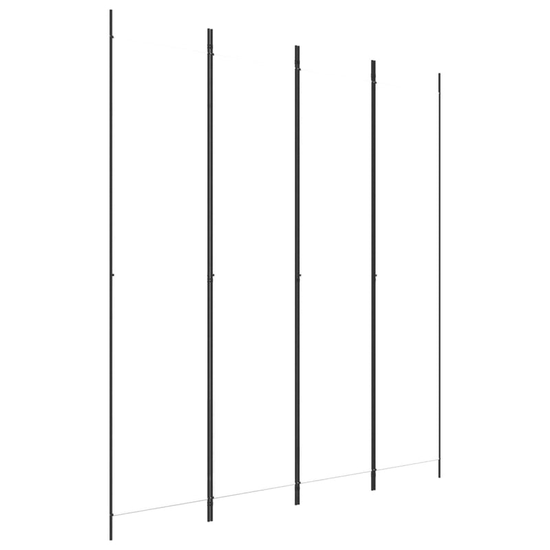 4-Panel Room Divider White 200x220 cm Fabric Payday Deals
