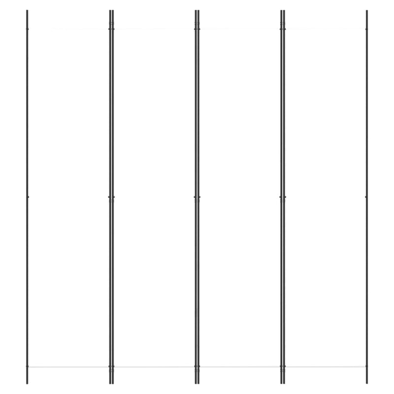4-Panel Room Divider White 200x220 cm Fabric Payday Deals