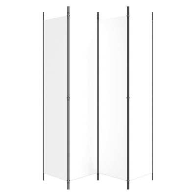 4-Panel Room Divider White 200x220 cm Fabric Payday Deals