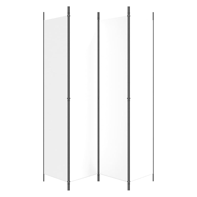 4-Panel Room Divider White 200x220 cm Fabric Payday Deals