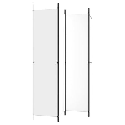 4-Panel Room Divider White 200x220 cm Fabric Payday Deals
