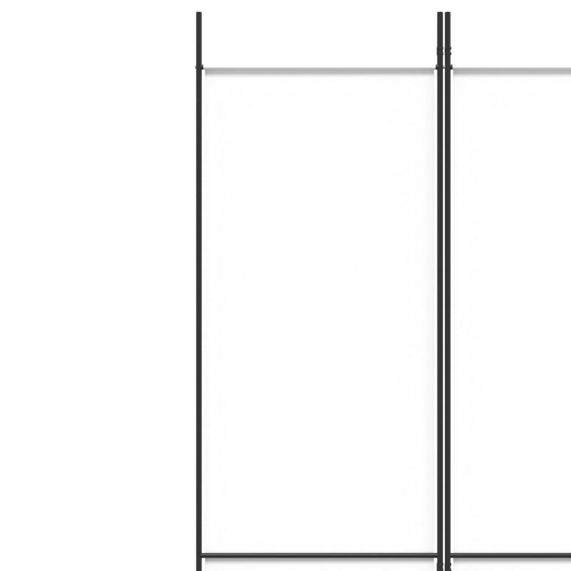 4-Panel Room Divider White 200x220 cm Fabric Payday Deals