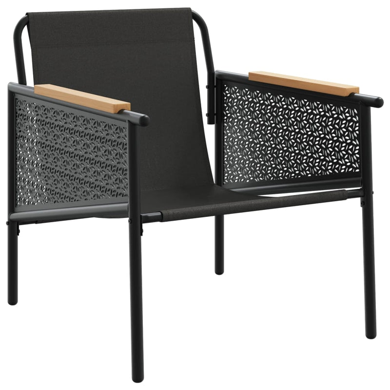 4 Piece Balcony Furniture Set with Cushions Black Steel Payday Deals