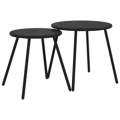 4 Piece Balcony Furniture Set with Cushions Black Steel Payday Deals