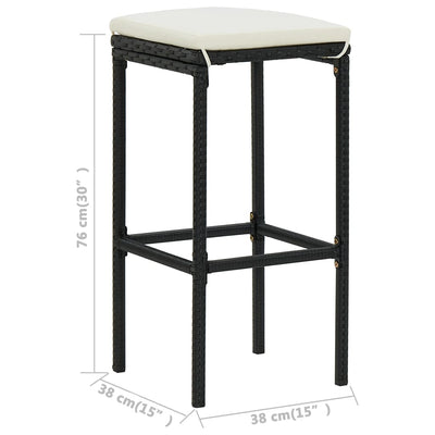 4 Piece Garden Bar Set with Cushions Black Payday Deals