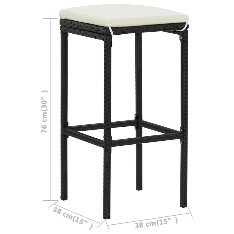 4 Piece Garden Bar Set with Cushions Black Payday Deals