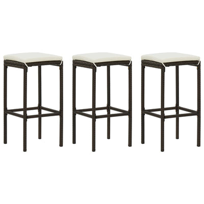 4 Piece Garden Bar Set with Cushions Brown Payday Deals
