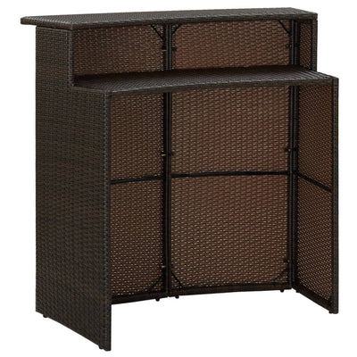 4 Piece Garden Bar Set with Cushions Brown Payday Deals
