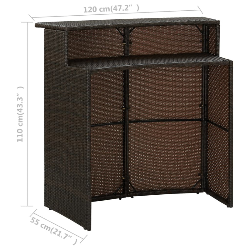 4 Piece Garden Bar Set with Cushions Brown Payday Deals