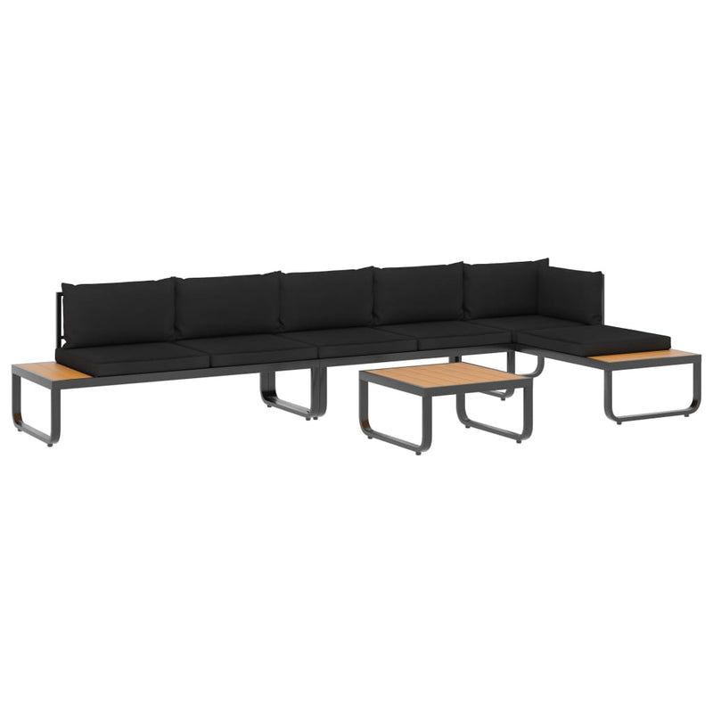4 Piece Garden Corner Sofa Set with Cushions Aluminium and WPC Payday Deals