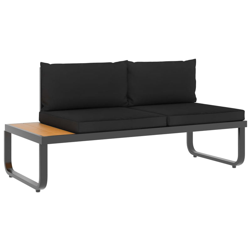 4 Piece Garden Corner Sofa Set with Cushions Aluminium and WPC Payday Deals