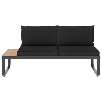 4 Piece Garden Corner Sofa Set with Cushions Aluminium and WPC Payday Deals